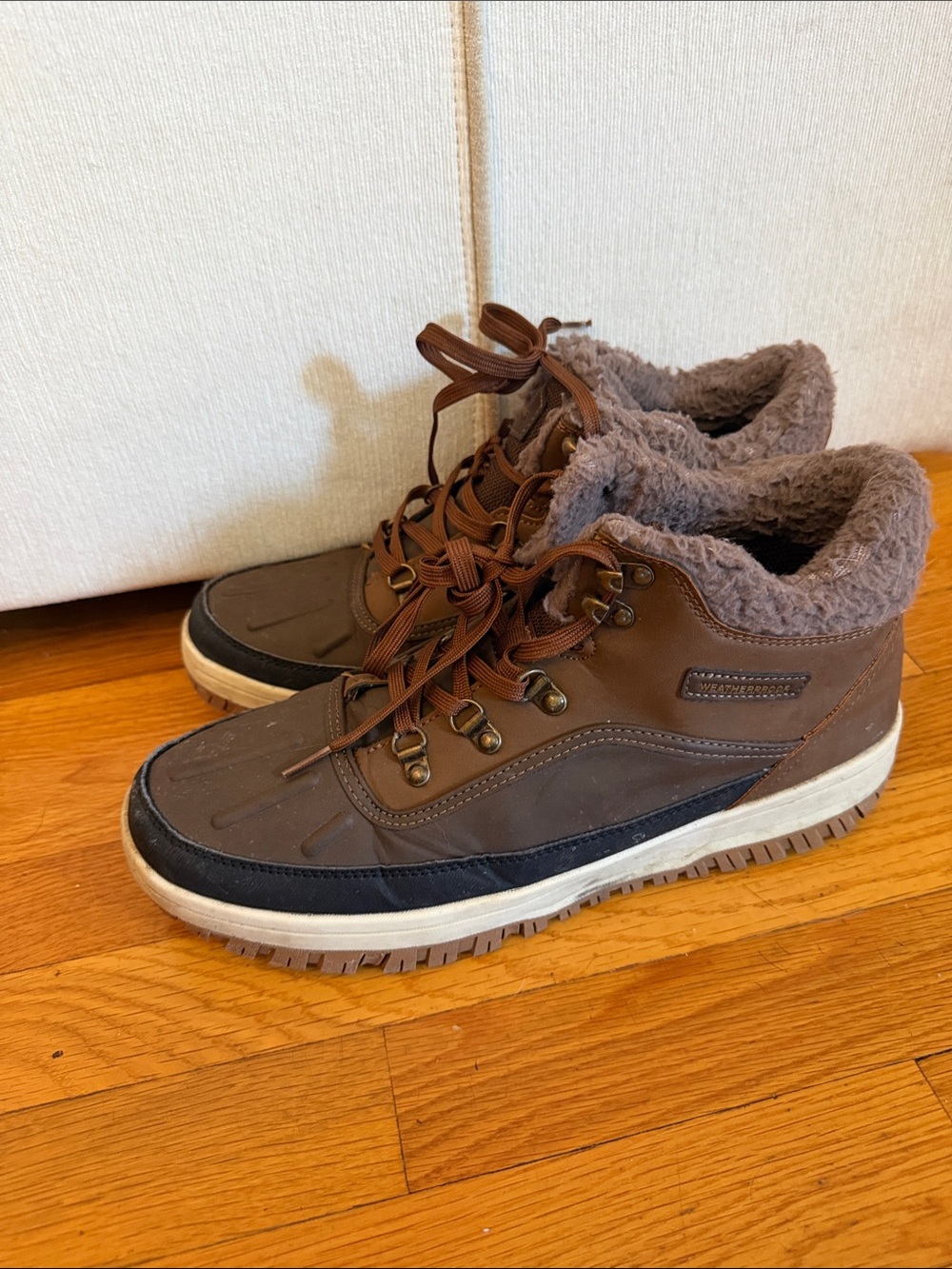 Weatherproof Brown and Black Insulated Lace-Up Boots